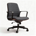Fauteuil de bureau ergonomique en tissu gris avec accoudoirs ajustables