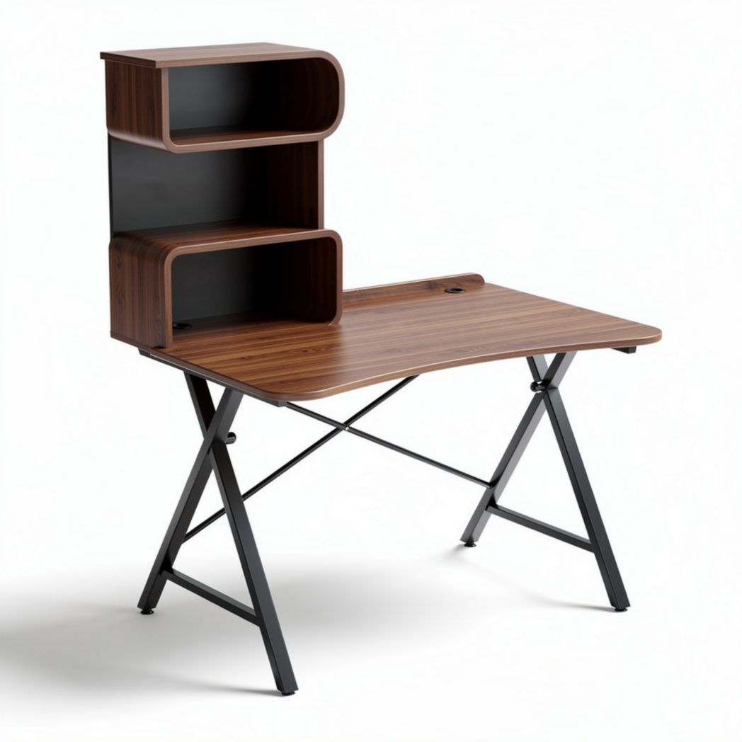 Bureau en bois avec étagères intégrées dimensions 120 x 60 x 75cm