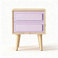 Table de chevet en bois et MDF couleur lavande 50 x 40 x 60 cm