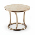 Table basse en marbre et métal doré diamètre 60 cm hauteur 45 cm